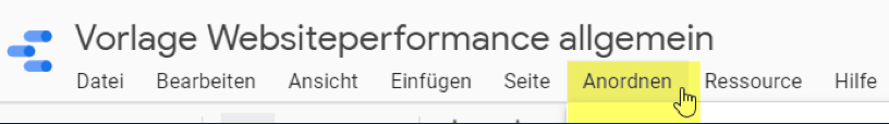 Google Data Studio Tipps 14: Kopf- und Fußzeile erstellen Schritt 1