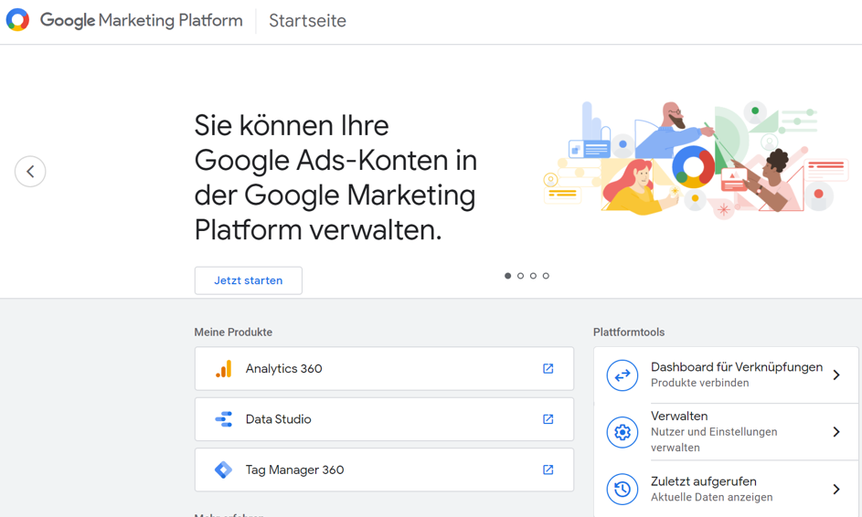 Google Analytics Tipps 14: Organisation für Google-Produkte erstellen  Schritt 2