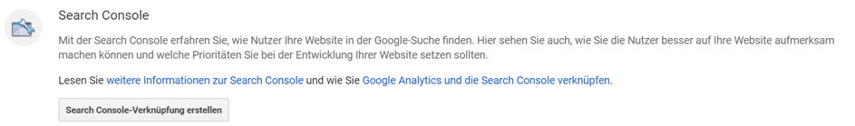 Google Search Console mit Google Analytics verbinden:  Schritt 1